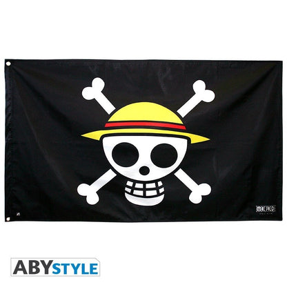 Bandiera con teschio dell'anime One Piece - Misura standard - Nero