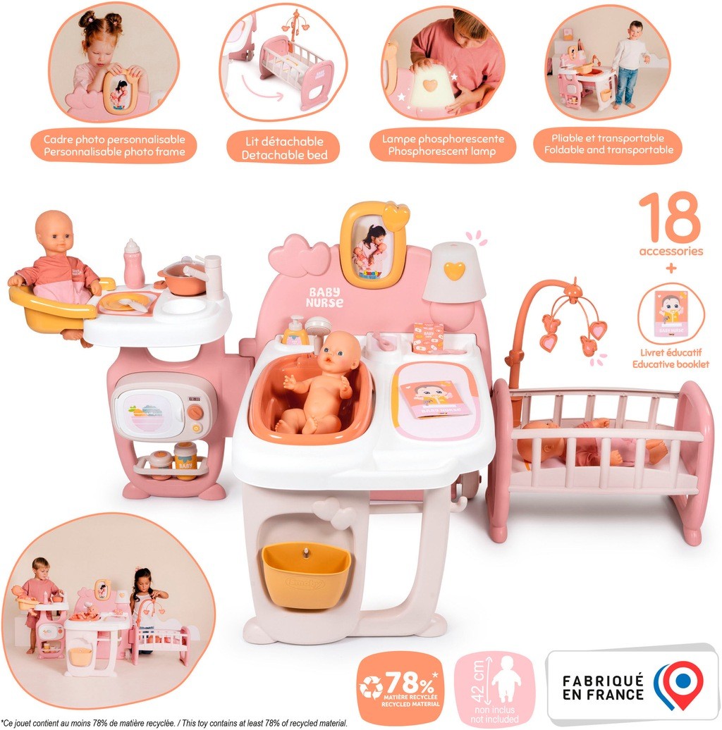 Smoby Baby Nurse Centro Assistenza Bambole, Made in Europe