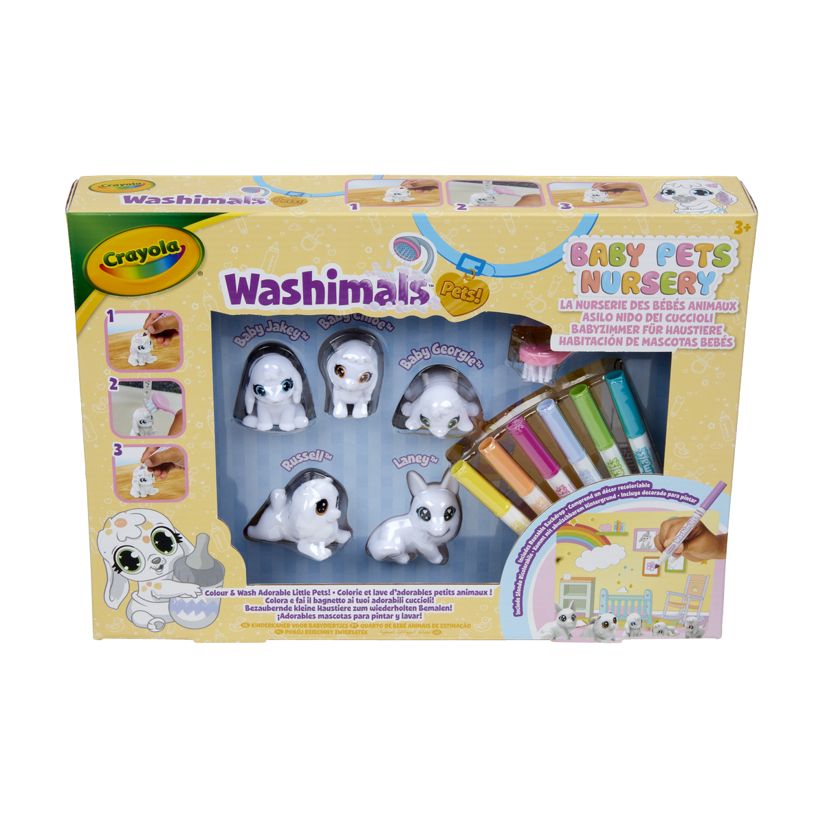 Coloriage - Crayola - Washimals Baby Pets Nursery Pack - Famille Lavable a Colorier! Des 3 Ans