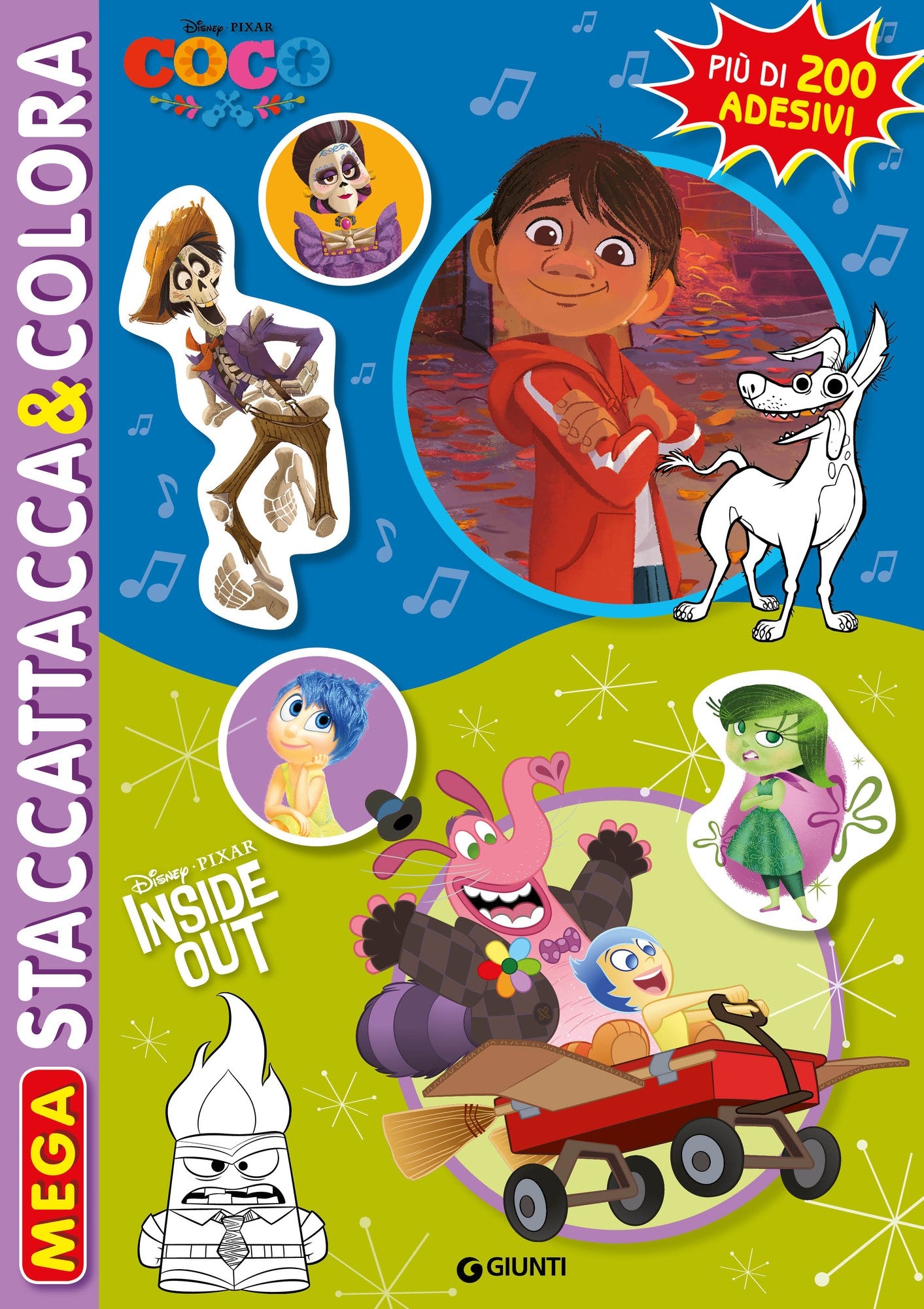 Il Viaggio Di Arlo-Inside Out-Big Hero 6-Coco. Mega. Staccattacca & Colora. Con Adesivi. Ediz. a Colori