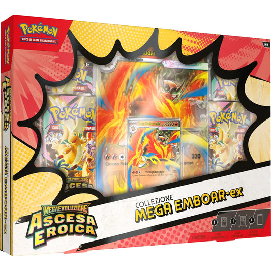 Pokémon gcc collezione mega emboar-ex, mega feraligatr-ex e mega meganium-ex dell’espansione megaevoluzione – ascesa eroica – assortito