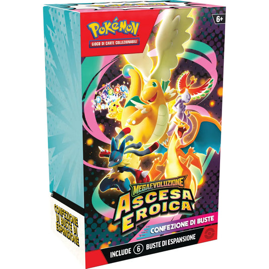 Pokemon Megaevoluzione Ascesa Eroica - Box 6 Bustine Da 10 Carte