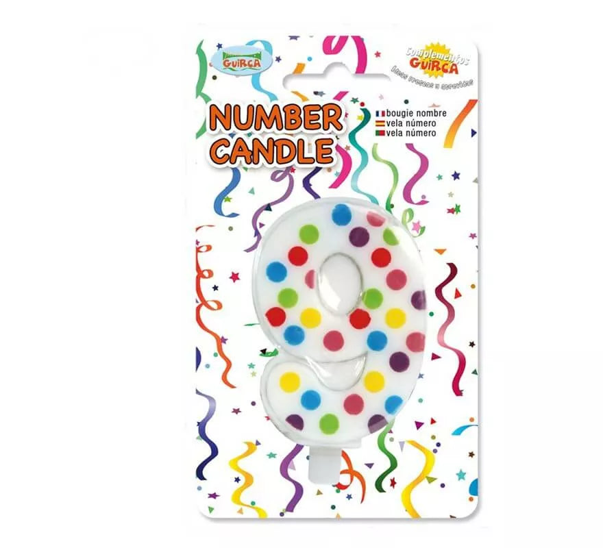 Vela Pirotecnica Con Numero 9