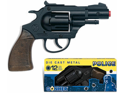 Deiters.de Pistola Giocattolo Polizia Nera 12 Colpi