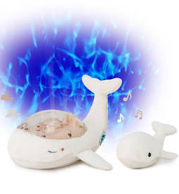 Cloud B Tranquil Whale Peluche Luminoso Bianco