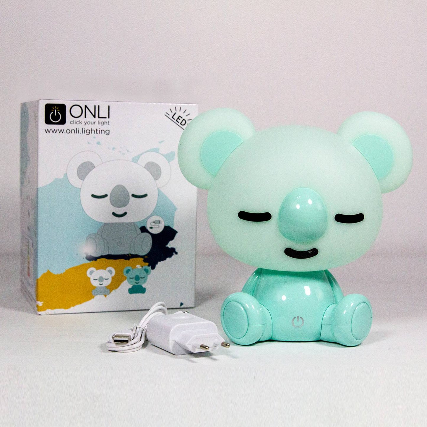 Netlighting Koala Lampada da tavolo per bambini a LED integrati, Menta