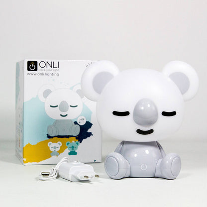 Netlighting Koala Lampada da tavolo per bambini a LED integrati, grigia