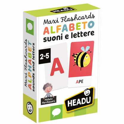 Maxi Flashcards Montessori Alfabeto Suoni e Letter - HEADU