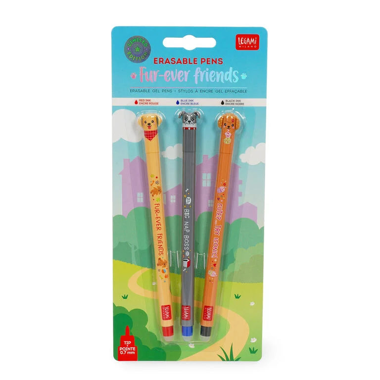 Legami Set 3 Penne Cancellabili Erasable Pen Fur-ever Friends