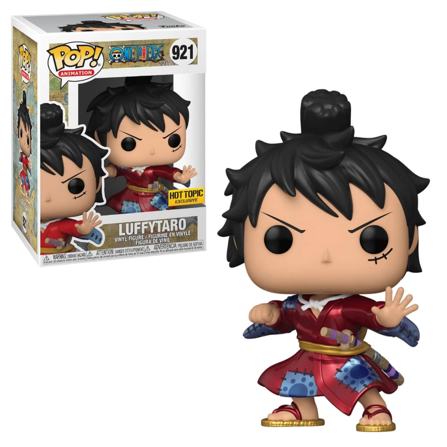 One Piece Luffy Kimono Metallic Pop! Vinile, misura standard