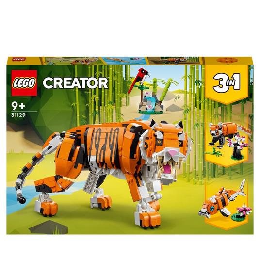 31129 Lego Creator 3 In 1 Tigre Maestosa, Si Trasforma In Panda O Pesce - toysvaldichiana.it