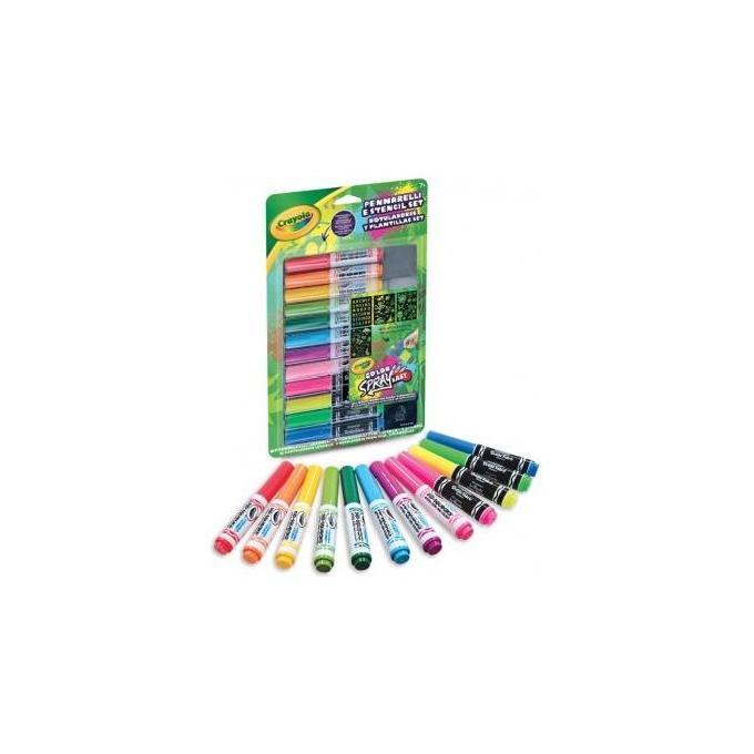 Crayola Set Ricarica Pennarelli E Stencil Color Spray