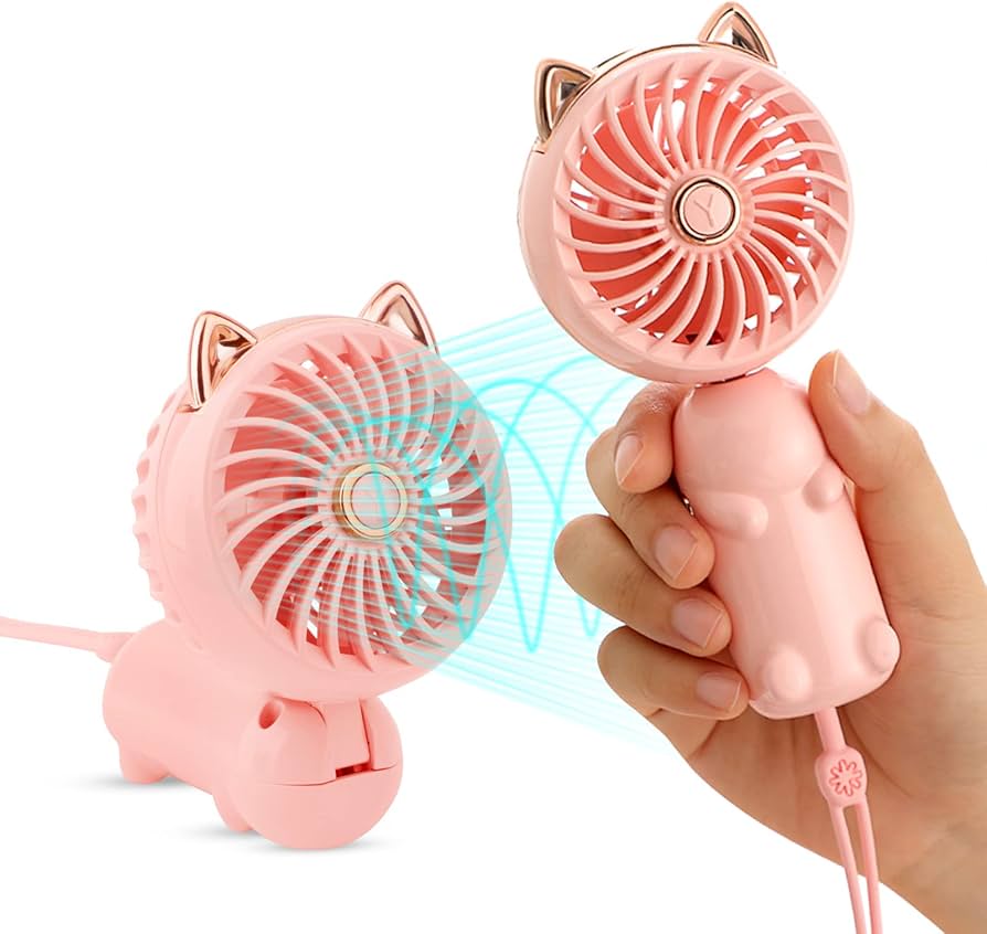 I-Total Mini Ventilatore Portatile Ricaricabile Rosa