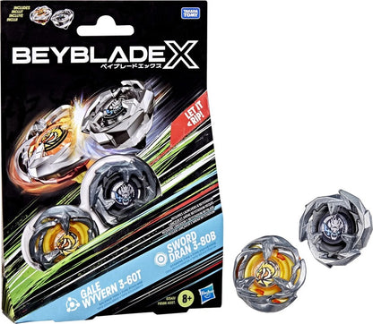 Beyblade X Gale Wyvern 3-60T & Sword Dran 3-80B - Set Doppio