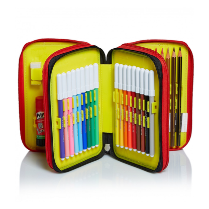Astuccio 3 Zip Seven SEVEN PENPAD SPACE CHECK COLORE NERO