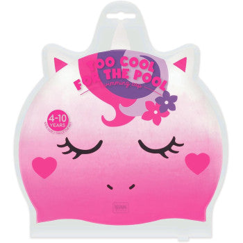 Legami - Swimming Cap for Girls 4 to 10 Years Easy to Wear Silicone Swimming Cap Very Good Grip Pink Unicorn