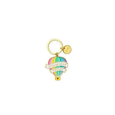2PK Legami What a Key Ring Enamel Keyring Charm Bag Accessories Air Balloon
