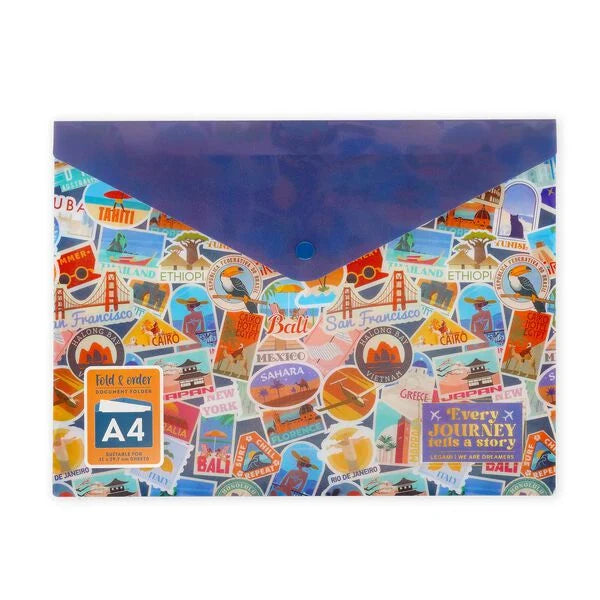 Legami Cartelletta Portadocumenti Fold & Order Travel Stickers