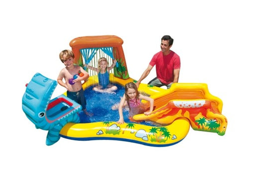 Intex Dinosaur Play Center - Piscina Gonfiabile con Scivolo 249x191 cm 3+
