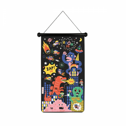 '- Superhero-Themed Magnetic Dart Game - 6 Magnetic Plastic Darts - Double-Sided Fabric Game - 4 Years +, J02090