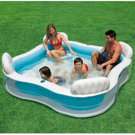 Intex Family Lounge Pool - Piscina Gonfiabile con Sedili 229x229 cm 3+