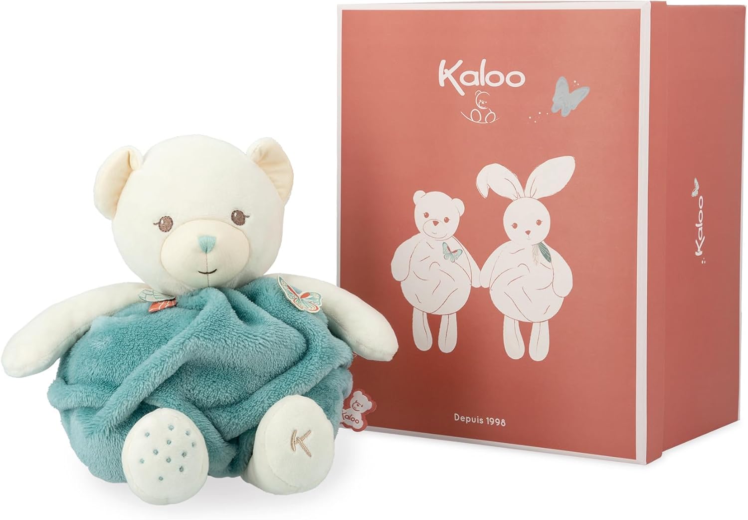 Kaloo - Plume - Bulle D'amour Orso Verde - Morbido Orsetto Peluche 30 Cm