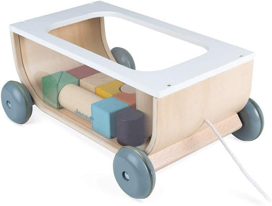 Janod - Carrello Cubetti In Legno