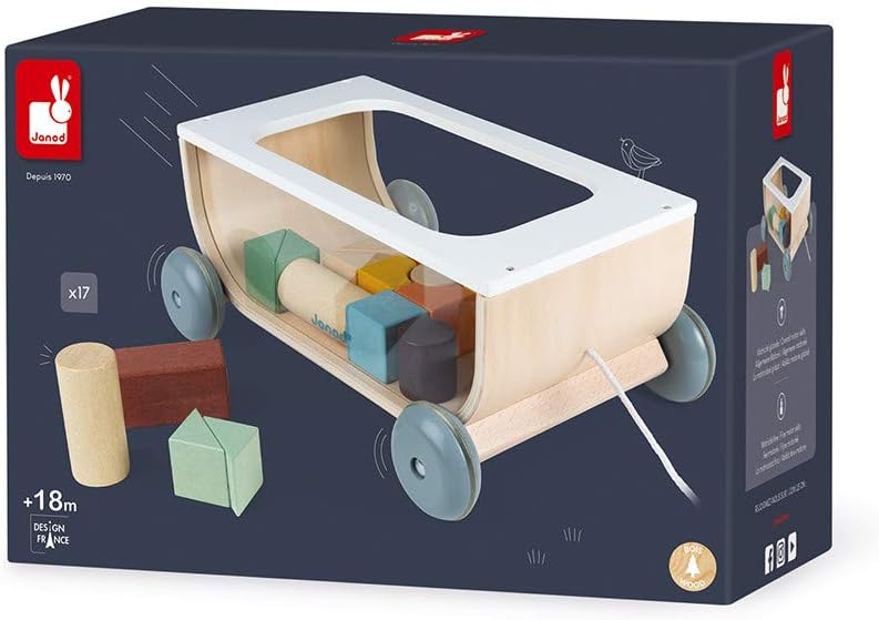 Janod - Carrello Cubetti In Legno