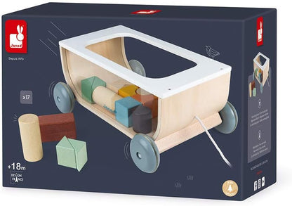 Janod - Carrello Cubetti In Legno