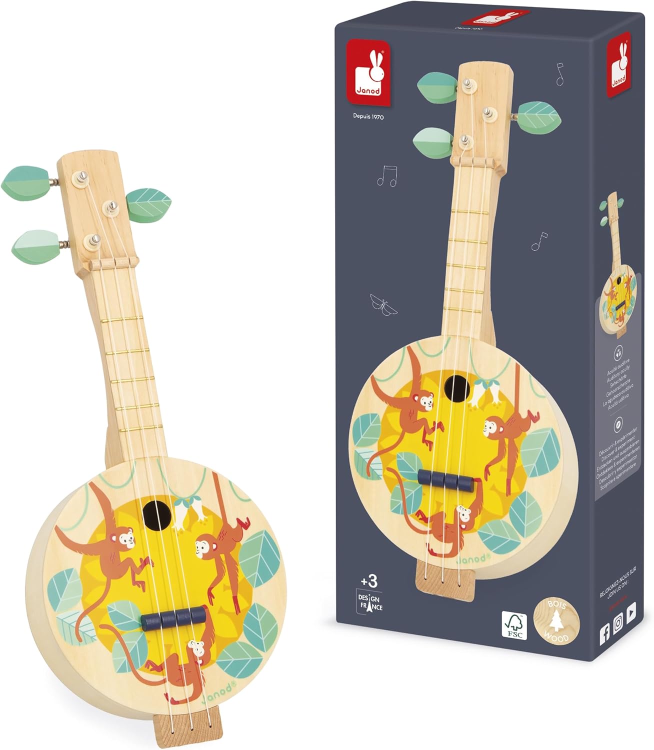 Janod Legno-Strumento Musicale-Banjo Guitare