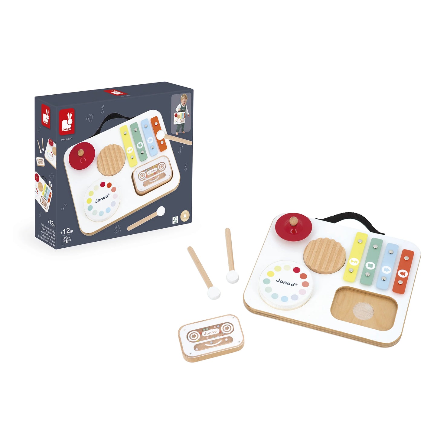 JANOD Tavola musicale baby con maniglia - Linea "Confetti"