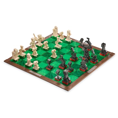 The Noble Collection Minecraft Overworld Heroes Vs Hostile Mobs Chess Set PVC