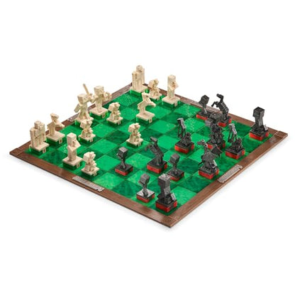 The Noble Collection Minecraft Overworld Heroes Vs Hostile Mobs Chess Set PVC