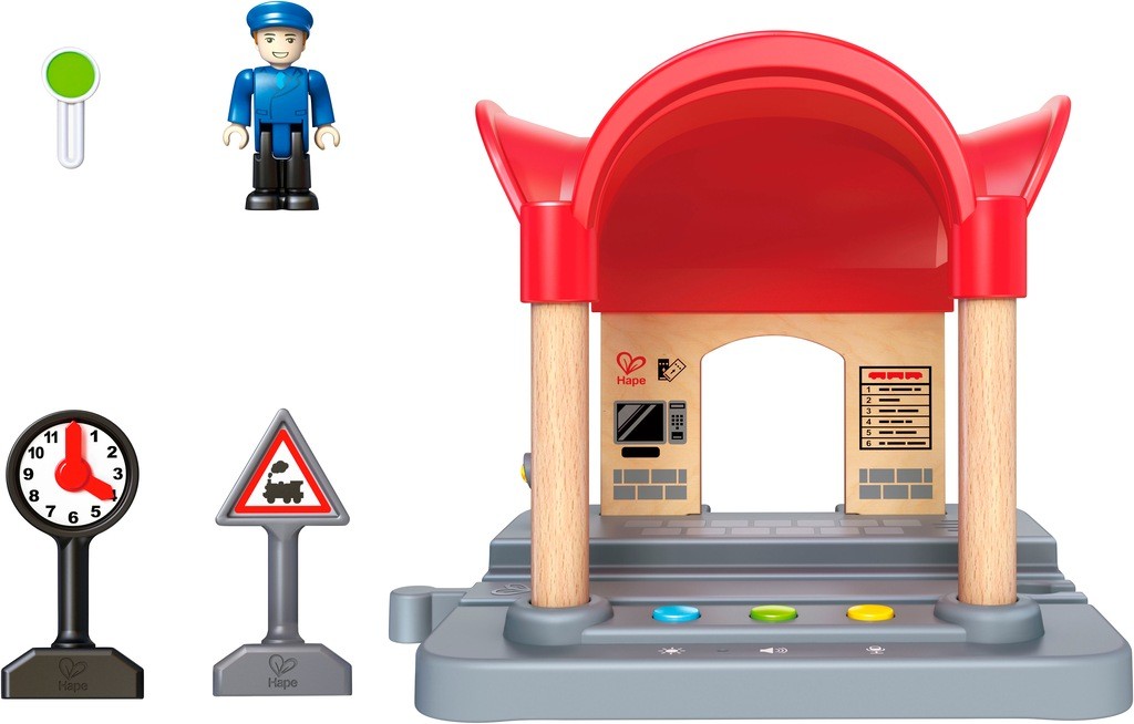 Hape Stazione Ferroviaria Giocattolo Con Funzione Annunci E Suoni