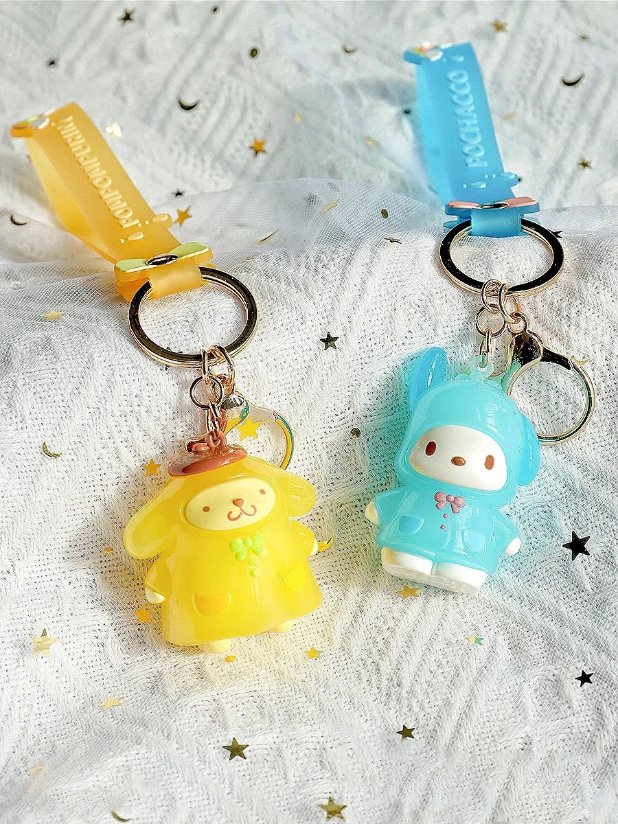 Sanrio Portachiavi Pompompurin Raincoat Series Con Hand Strap