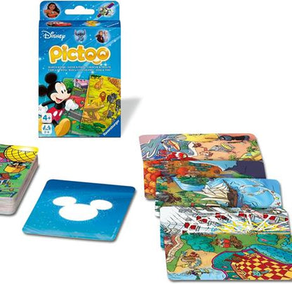 Ravensburger - Pictoo Disney, Gioco di Carte 4 Anni in su, Gioco di Famiglia, da 2 a 6 Giocatori,