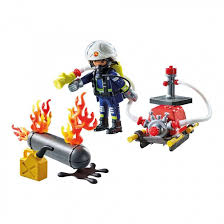 71826 Pompiere Con Pompa D'acqua PLAYMOBIL