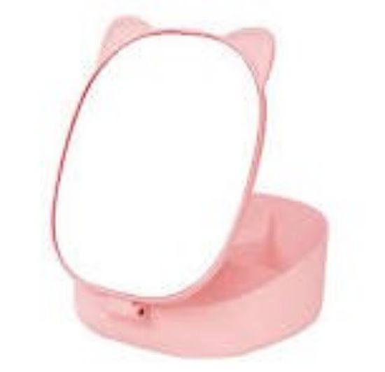 Itotal Specchietto Tascabile Gatto Rosa