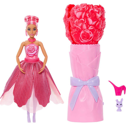 Barbie Petal Pop - Bambola Fashion Profumata con Vestito a Rose e Accessori Sorpresa