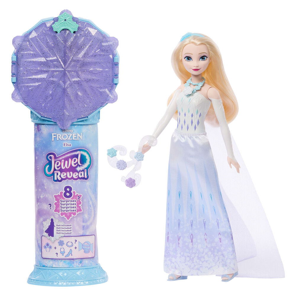 Disney Frozen – Bambola Elsa Jewel Reveal con Gemme e Accessori