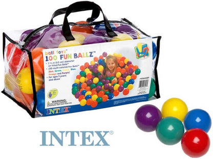 Intex Palline Colorate 6,5 cm - Set 100 Pezzi per Piscina e Ball Pit 2+