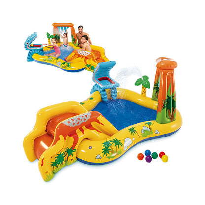 Intex Dinosaur Play Center - Piscina Gonfiabile con Scivolo 249x191 cm 3+