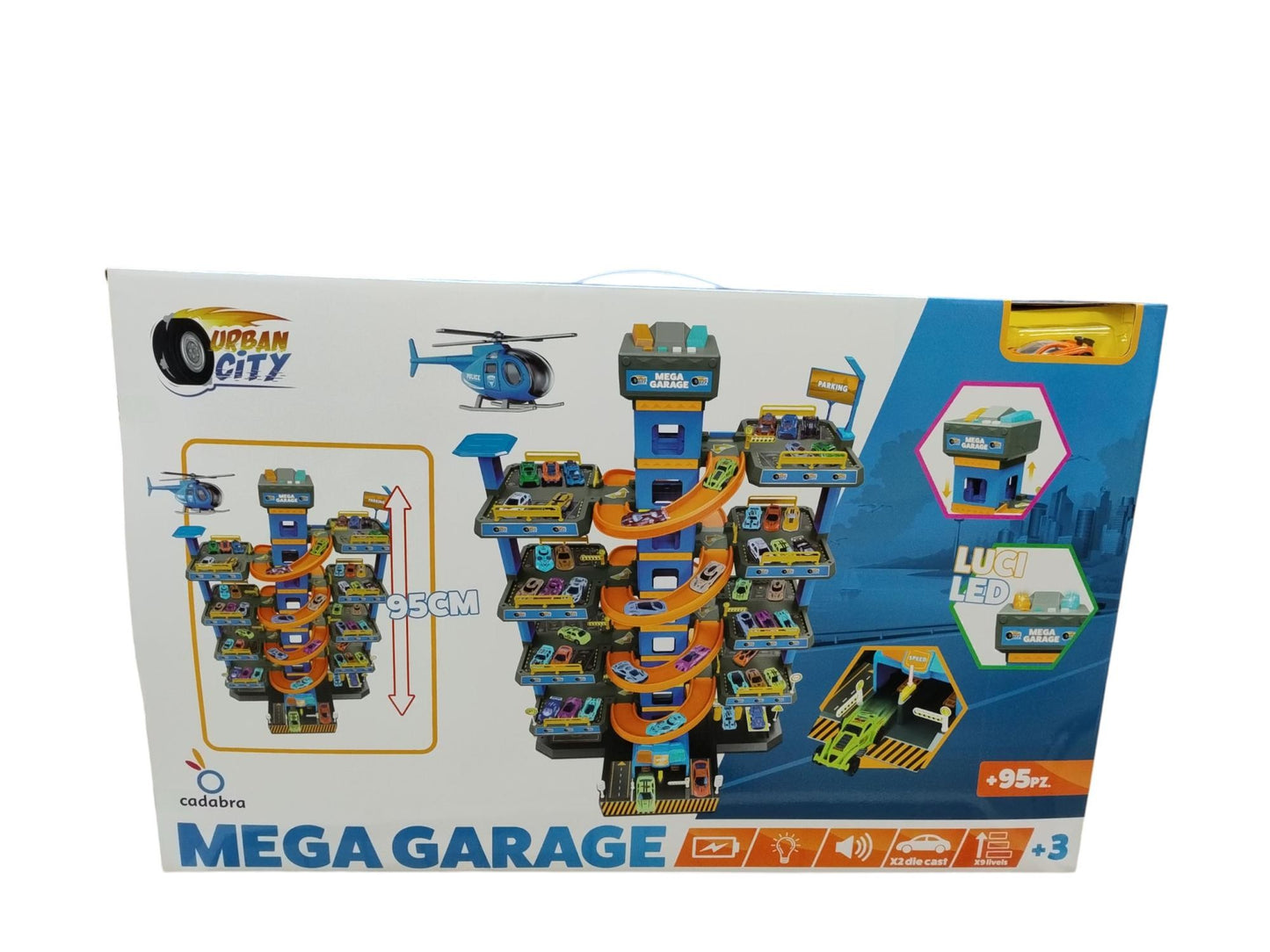 Cadabra Garage Con Due Veicoli, Luci e Suoni, 95 Cm, 3+