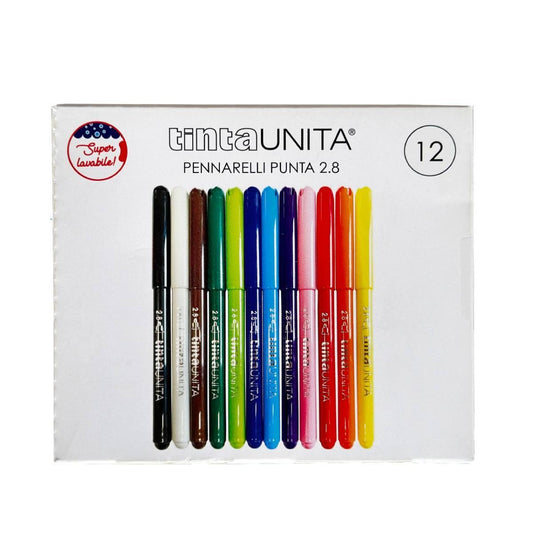 Pennarelli Tinta Unita 12pz PUNTA 2,8 tinta unita 12 pezzi