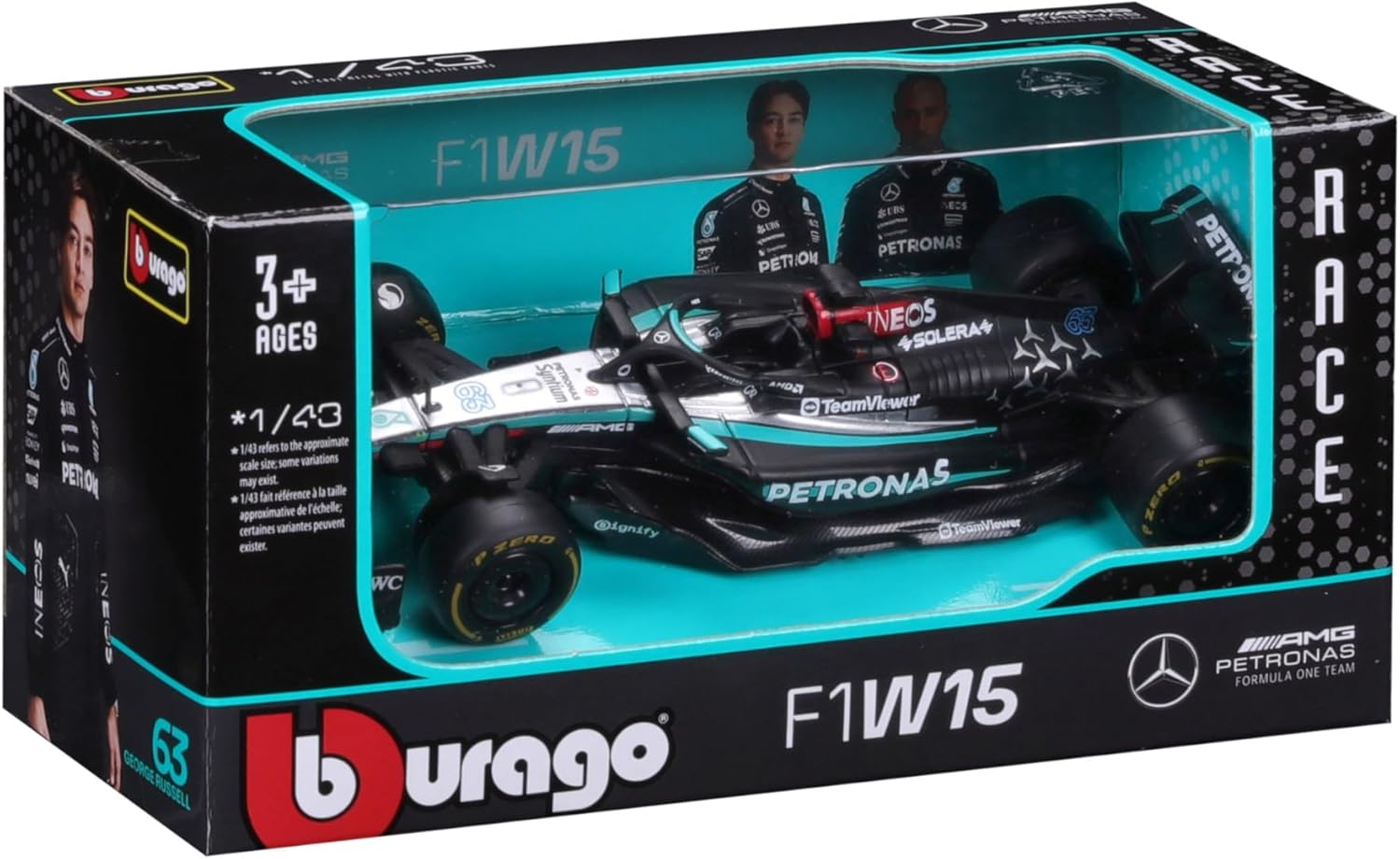 Bburago Race - Mercedes F1 W15 E-Performance #63 - 1:43