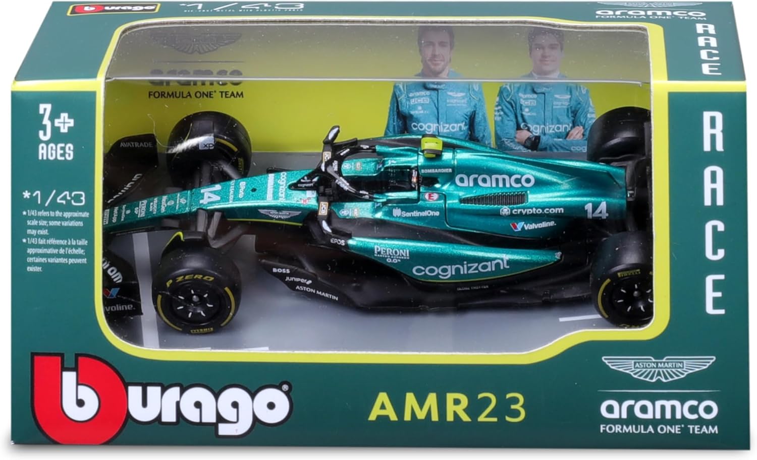 Bburago - Formula 1 Aston Martin F1 Team Amr23 - F. Alonso 14 Stagione 2023 - Scala 1:43