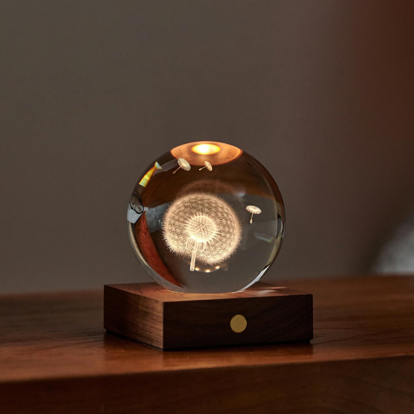 I-Total Lampada da Tavolo LED Crystal Ball Dente di Leone