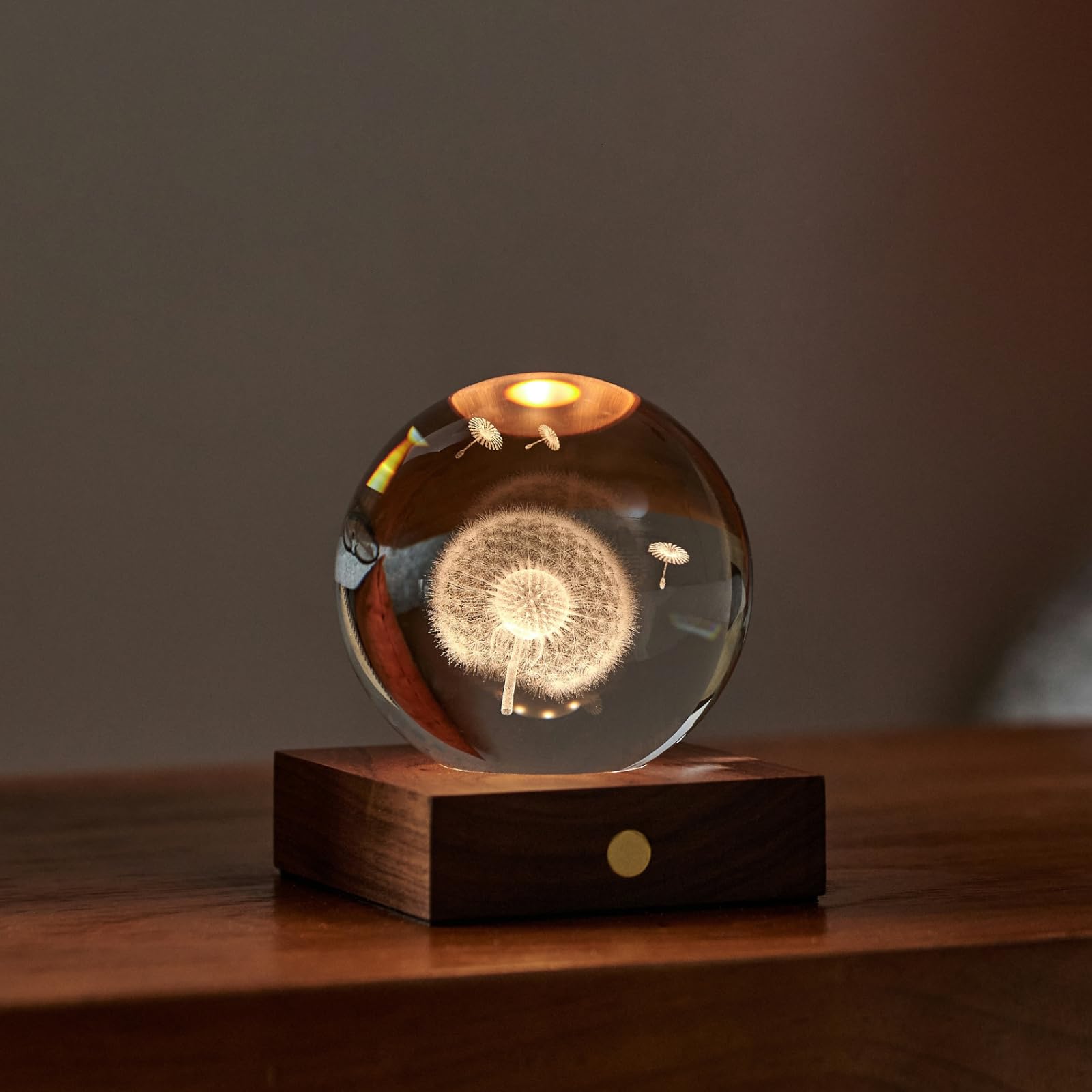 I-Total Lampada da Tavolo LED Crystal Ball Dente di Leone