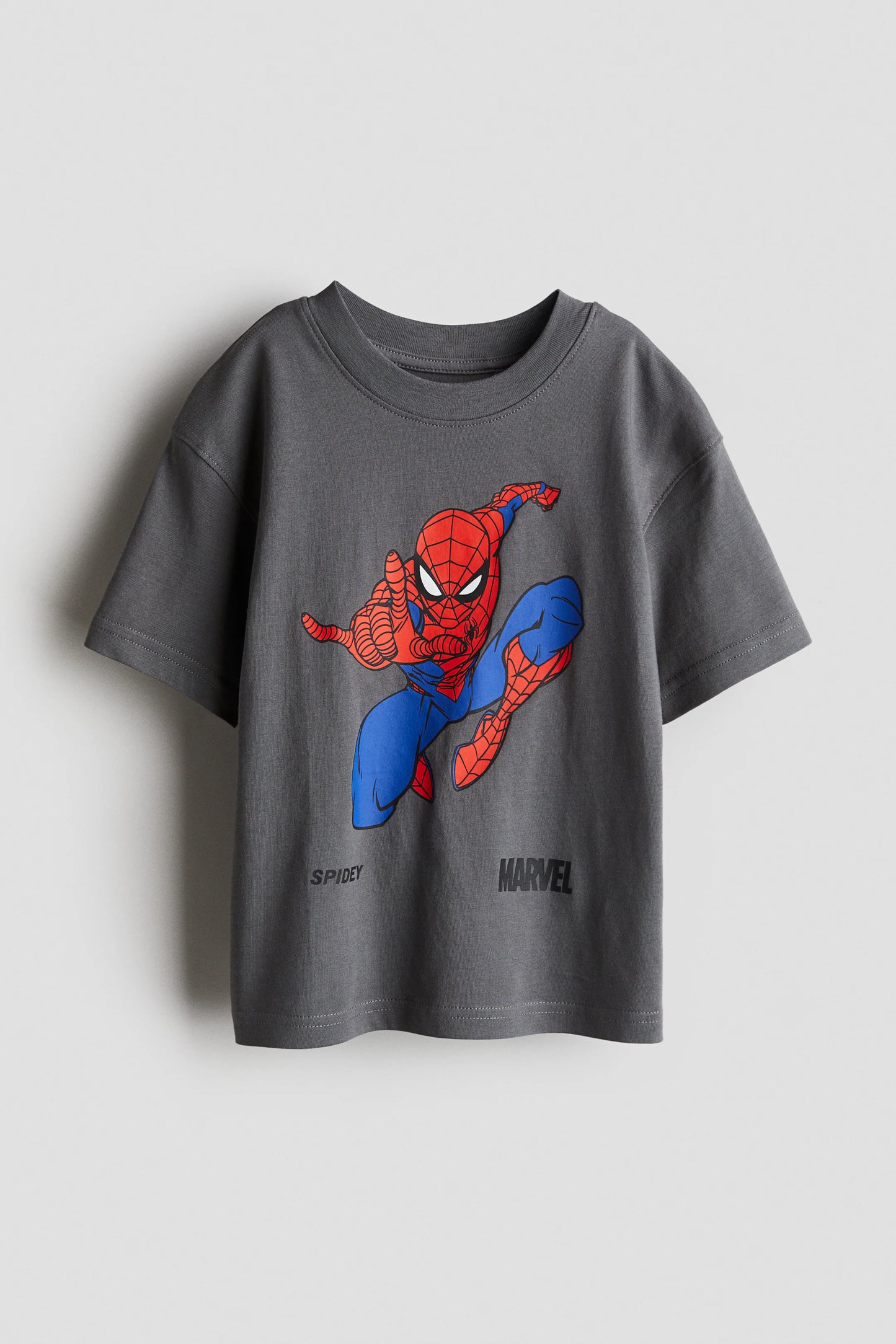 Spider-Man T-Shirt Manica Corta Bambino Grigio Scuro