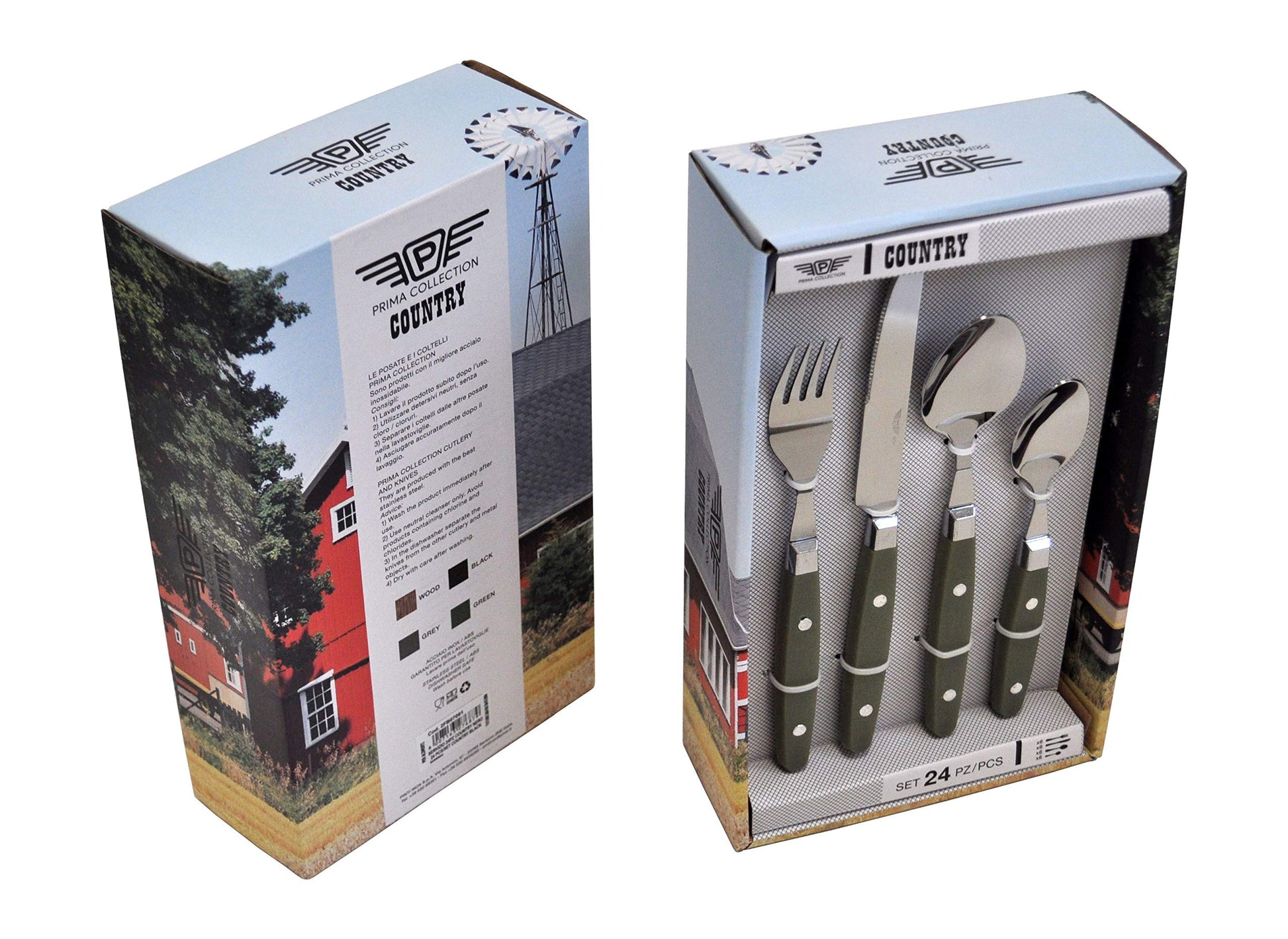 Prima Collection Set 24 Posate Acciaio Inox Nera